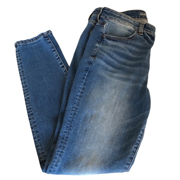 AMERICAN EAGLE OUTFITTERS High Rise Jegging Long Medium Wash Women’s Size 10 - Picture 2 of 5